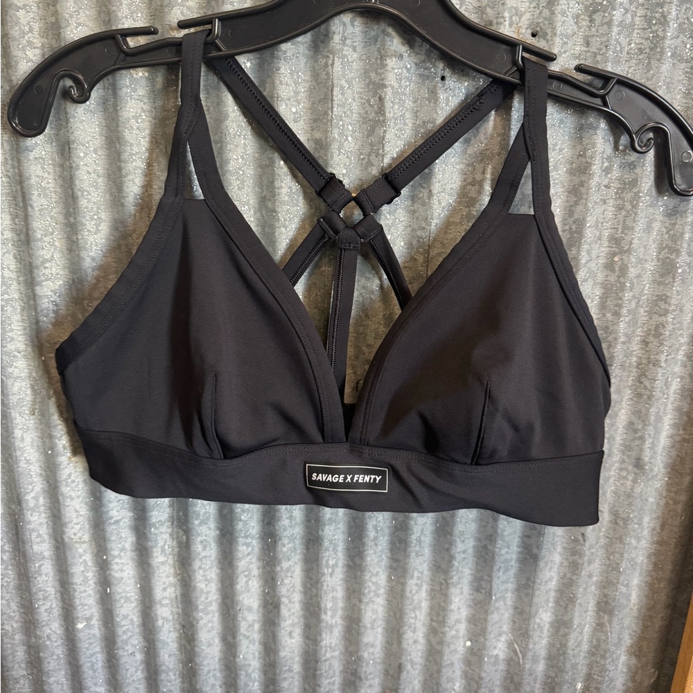Savage X Fenty Black Cross-Back Bralette